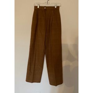 Donald J Pliner Brown Plaid Pants
